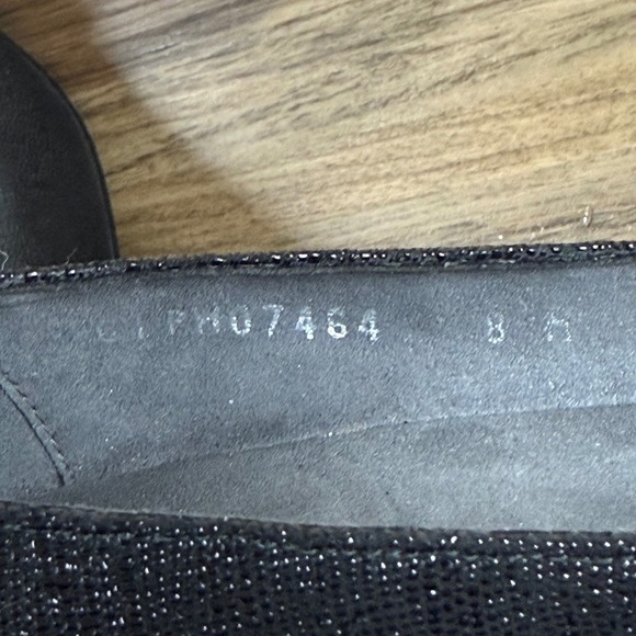 Stuart Weitzman Bucalina Textured Black Buckle Wedge Shoes Women's 8 M Very Nice - Picture 8 of 8